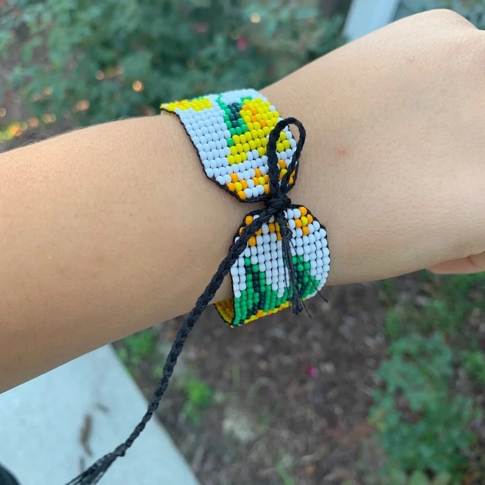Sunflowers chaquira bracelet handmade jewe…
